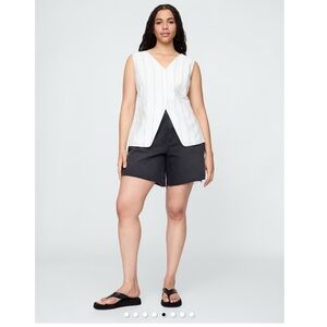 Gap 1969 High Rise Stride Bermuda Shorts 32 / 14R Dark Wash New $69